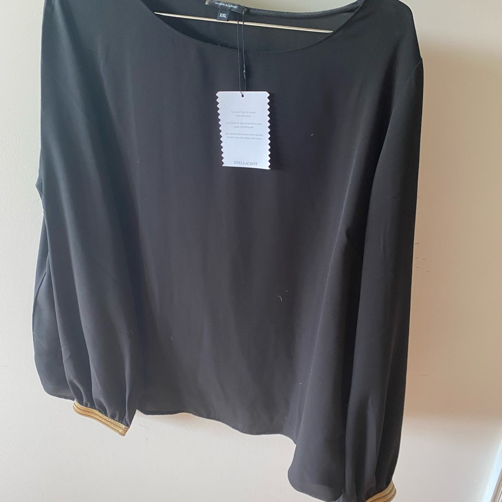 Stella & Dot Soirée Top in Black and Gold -  XXL